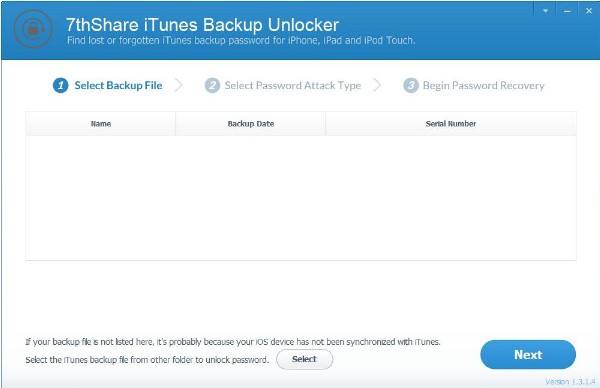 7thShare iTunes Backup Unlocker(iTunes备份解锁器)