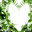 绿色树叶心形相框素材