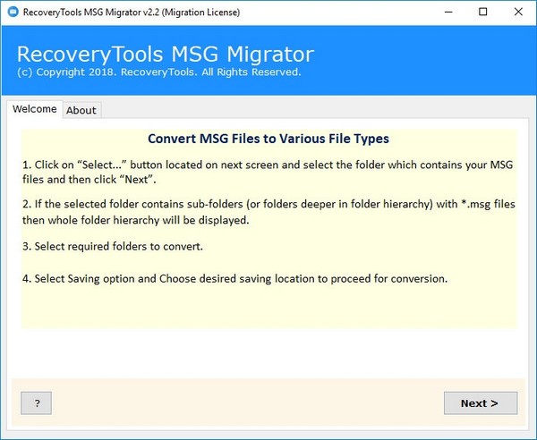 RecoveryTools MSG Migrator(MSG文件转换器)