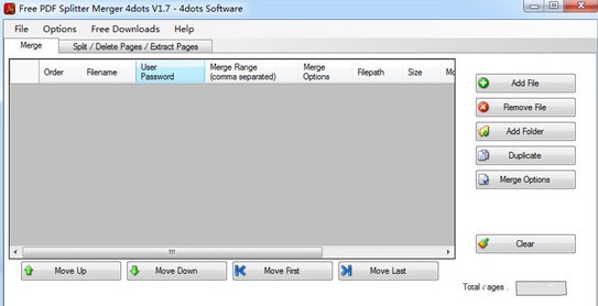 Free PDF Splitter Merger 4dots(PDF分割合并软件)