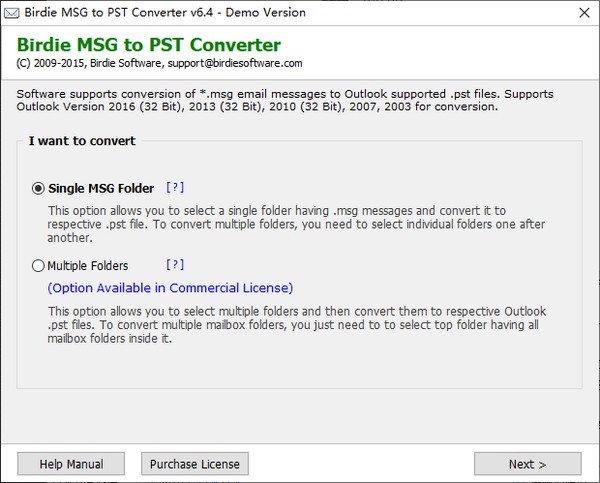 Birdie MSG to PST Converter(MSG到PST转换器)